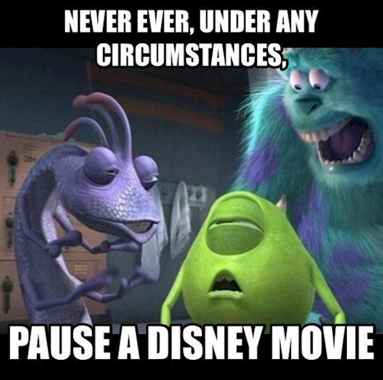never pause a disney movie