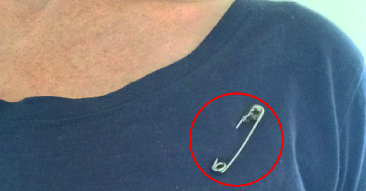Safety Pin on shirt