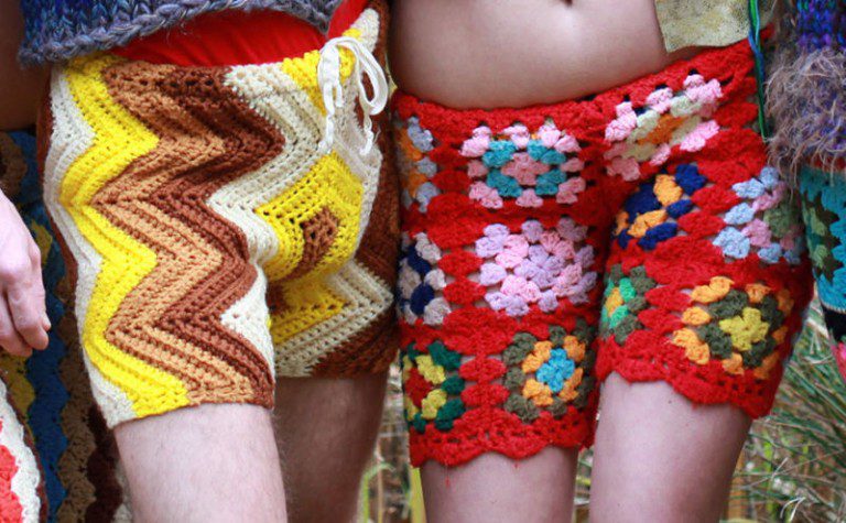 crocheted shorts vintage blankets