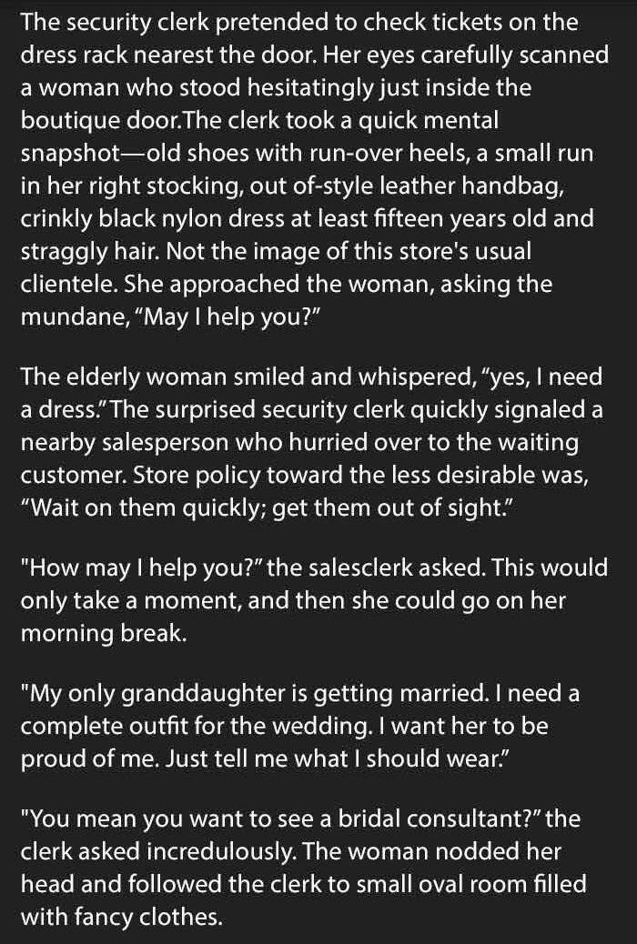 woman cant afford dress