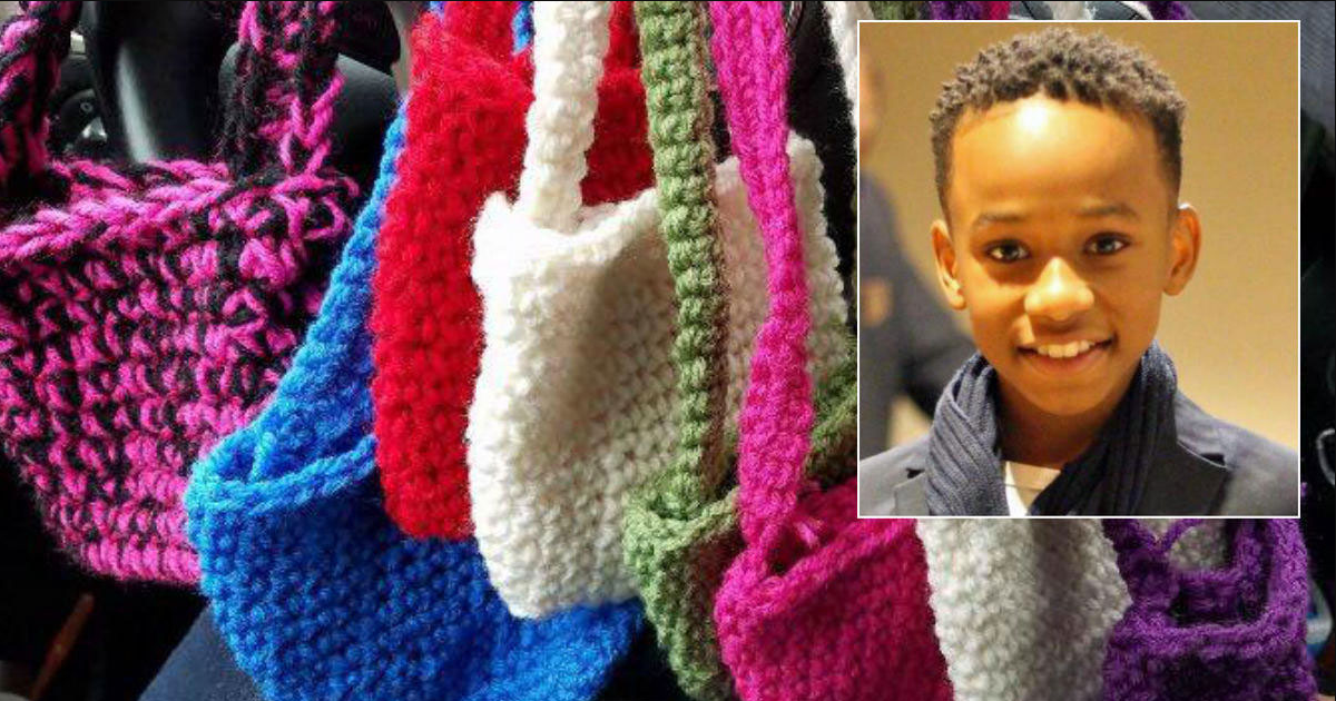 10-Year-Old Learns To Crochet So He Can Make Hats And Scarves For Homeless