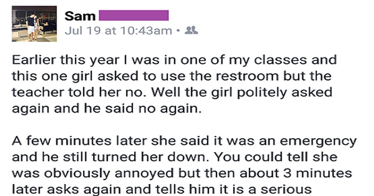 Girl Posts Angrily On Facebook After Witnessing Teacher’s Unfair Treatment Of Another Student…