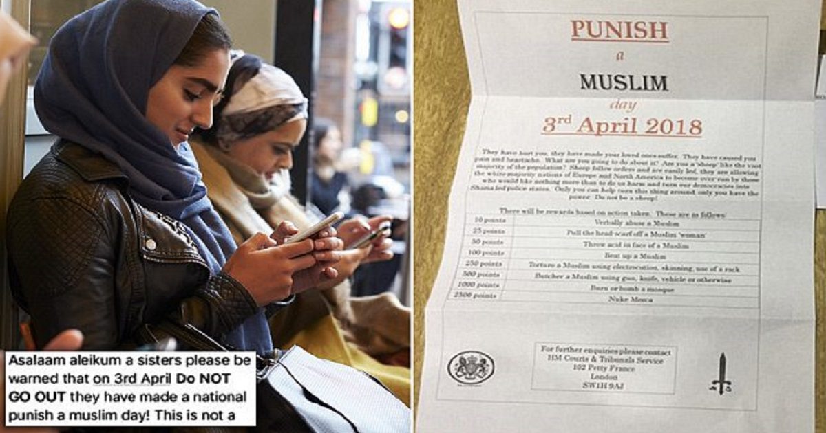 Muslim Women Told Not To Go Outside Ahead Of ‘Punish A Muslim Day’