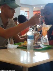 fast food worker feed disabled man