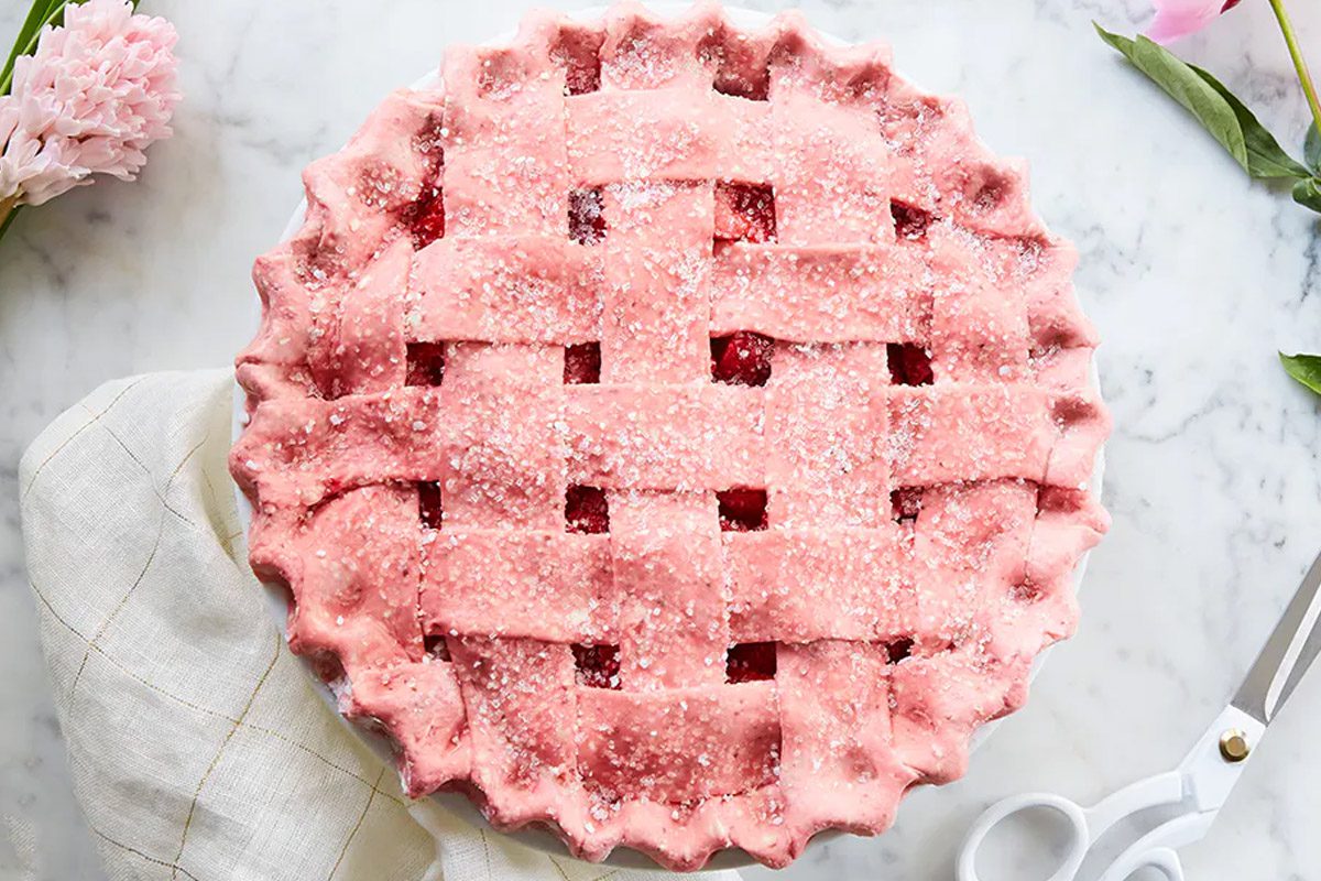Strawberry Pink Pie with Strawberry Crust